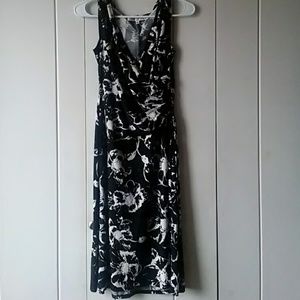 Floral black and white dress